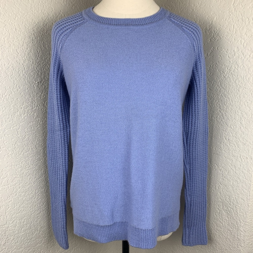 Gap Lambs' Wool Blend Fisherman Cable Knit Sleeve Sweater Women's Size S EUC